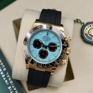 Rolex Cosmograph Daytona Oysterflex 18K Yellow Gold – Bezel Cerachrom Black – Turquoise Dial (Estilo Tiffany Blue)